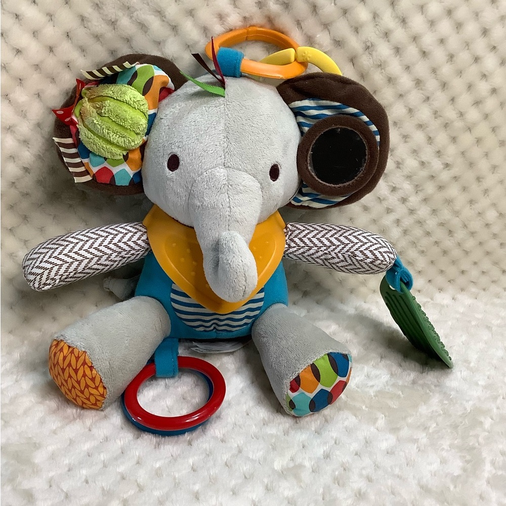 Skip Hop Colourful Elephant Plush Stroller Sensory Toy